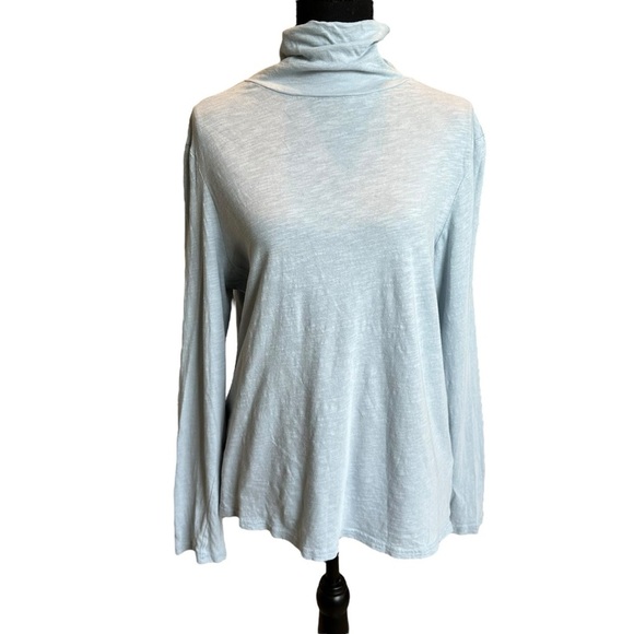Pact Mock Neck Long Sleeve T-Shirt Light Blue Cotton Casual Size Extra Large - Picture 1 of 5